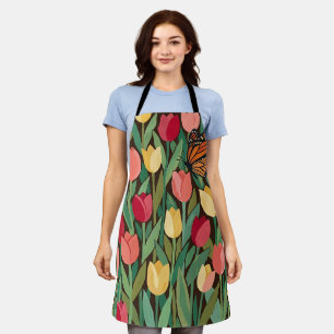 Abstract Matisse Tulips Butterfly Garden Apron