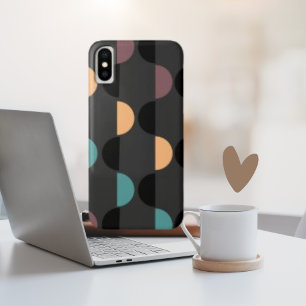 Abstract Mauve Modern  Pink Black Yellow Grey Art iPhone X Case