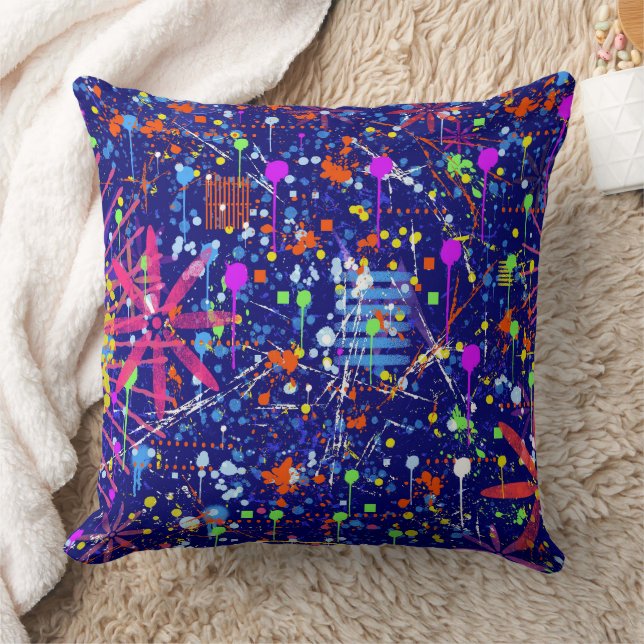 Abstract Maximalism: Ferris Wheel at Night Cushion (Blanket)