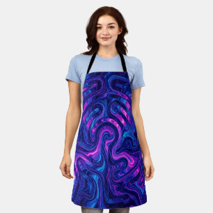 Abstract Maze Cosmic Purple Liquid Apron