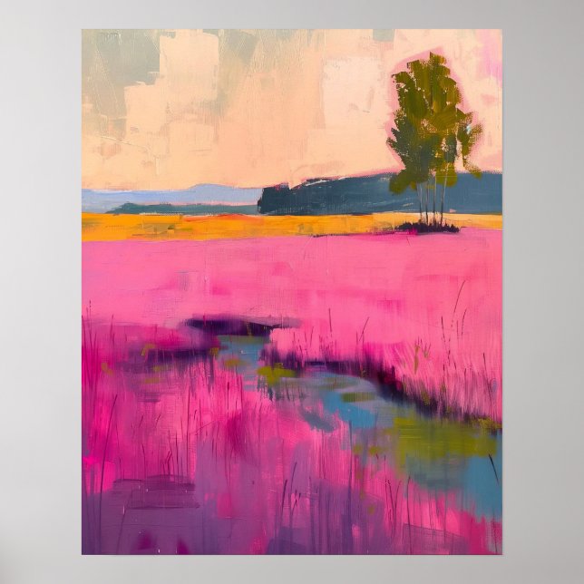 Abstract Meadow Landscape, Abstract Horizon Print (Front)