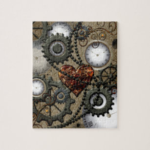 Abstract mechanical design jigsaw puzzle