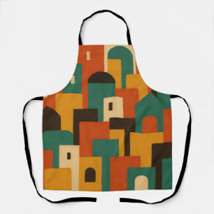 Abstract Mediterranean Village Geometric Apron