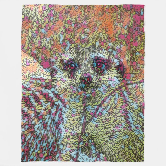 Abstract Meerkat Fleece Blanket (Front)