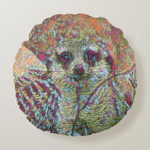 Abstract Meerkat Round Cushion