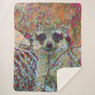 Abstract Meerkat Sherpa Blanket
