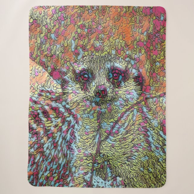 Abstract Meerkat Sherpa Blanket (Front)