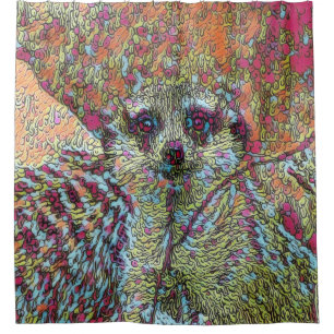 Abstract Meerkat Shower Curtain