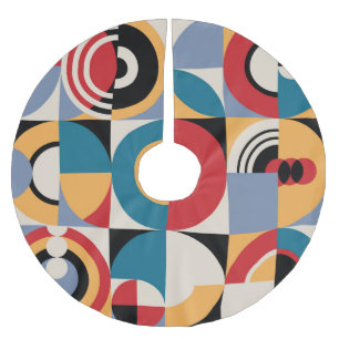 Abstract Memphis: Geometric Vintage Style. Brushed Polyester Tree Skirt