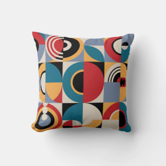 Abstract Memphis: Geometric Vintage Style. Cushion