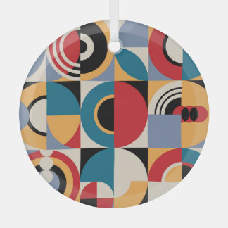Abstract Memphis: Geometric Vintage Style. Glass Tree Decoration
