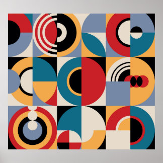 Abstract Memphis: Geometric Vintage Style. Poster
