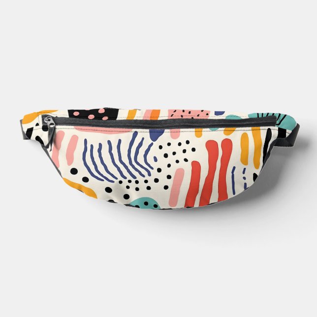 Abstract Memphis Organic Shapes Pattern Bum Bags (Lay Down)
