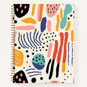 Abstract Memphis Organic Shapes Pattern Notebook