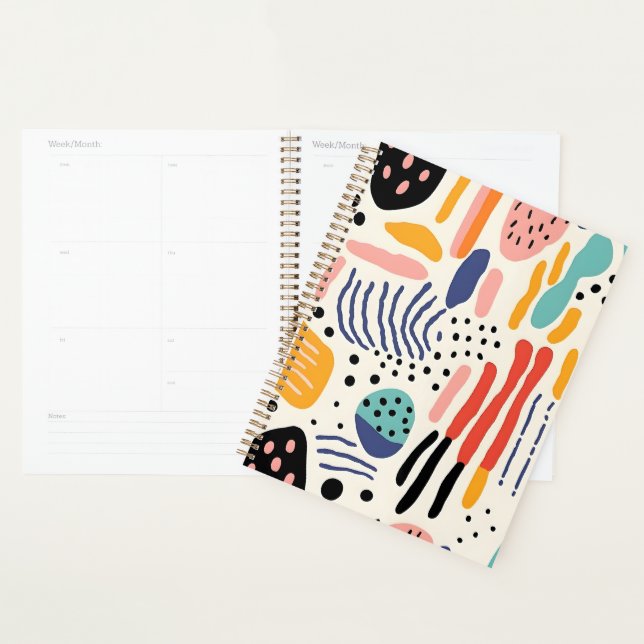 Abstract Memphis Organic Shapes Pattern Planner (Display)