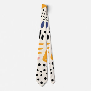Abstract Memphis Organic Shapes Pattern Tie