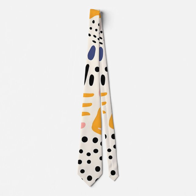 Abstract Memphis Organic Shapes Pattern Tie (Front)