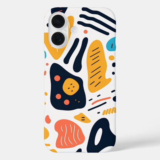 Abstract Memphis Style Organic Shapes Pattern Case-Mate iPhone Case (Back)