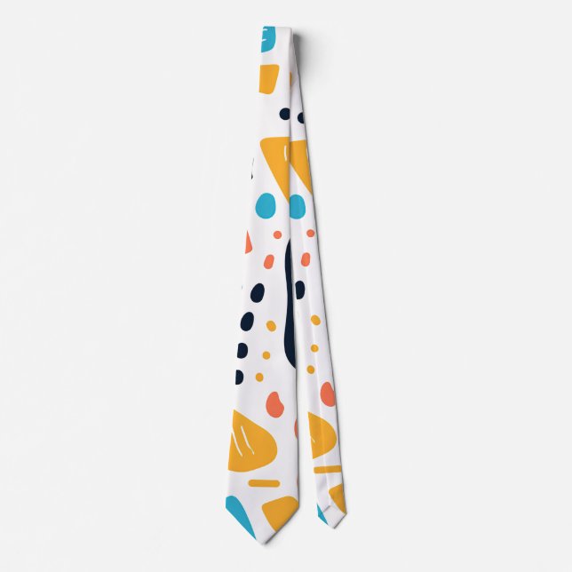 Abstract Memphis Style Organic Shapes Pattern Tie (Front)