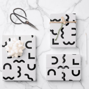 Abstract Memphis Waves & Shapes Wrapping Paper Sheet