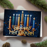 Abstract Menorah Happy Hanukkah Holiday Card<br><div class="desc">Holiday themed items designed by Umua. Printed and shipped by Zazzle or their affiliates.</div>