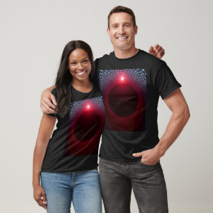 Abstract Metallic Echo Chamber with Red Soundwave T-Shirt