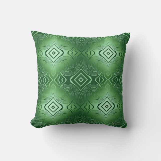 abstract metallic fractal turquoise pattern cushion (Front)