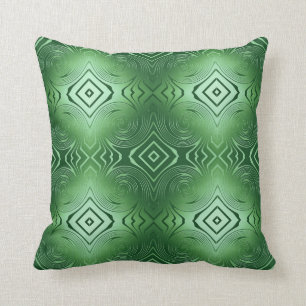 abstract metallic fractal turquoise pattern cushion