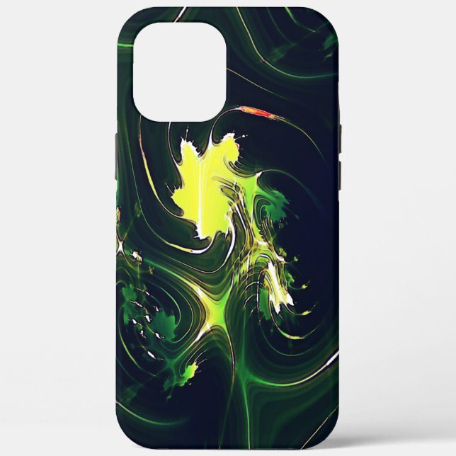 Abstract metallic leaf with flashy traces, on dark Case-Mate iPhone case (Back)