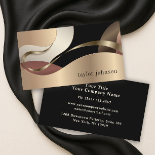 Abstract Metallic Pattern with Monogram Business Card