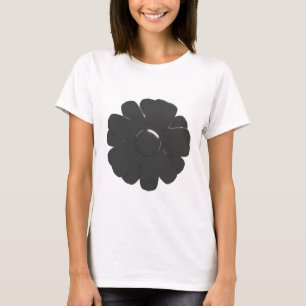 Abstract Metallic Silver Flower T-Shirt