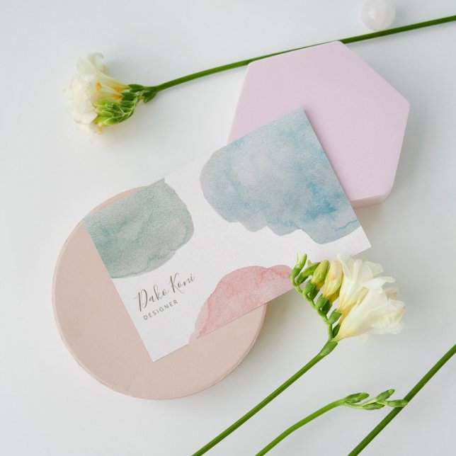 Abstract Metallic Watercolor Business Card (Creator Uploaded)