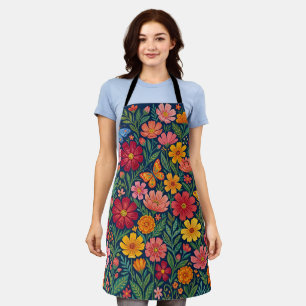 Abstract Mexican Cosmos Butterflies Apron