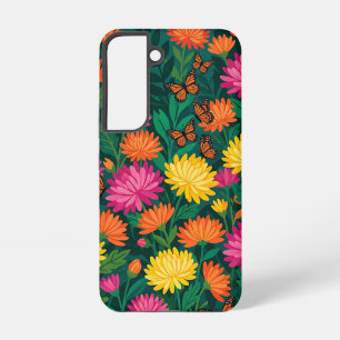 Abstract Mexican Flowers Butterflies Samsung Cases