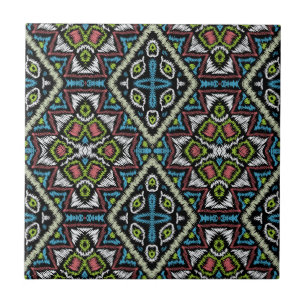 Abstract mexican tribal retro african ethno tradit ceramic tile