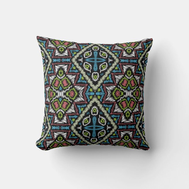 Abstract mexican tribal retro african ethno tradit cushion (Front)