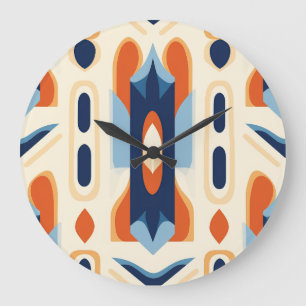 Abstract Mid-Century Geometric Art and Modern Large Clock
