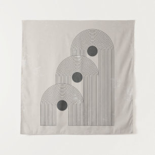 Abstract mid-century, geometric balance shapes tapestry