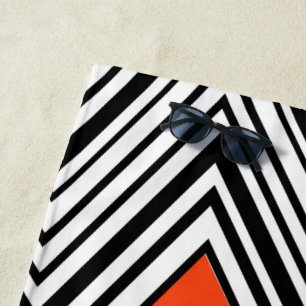 Abstract Mid-Century Modern Beach Towel