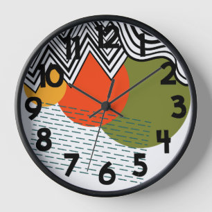 Abstract Mid-Century Modern Clock