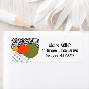 Abstract Mid-Century Modern Return Address Label