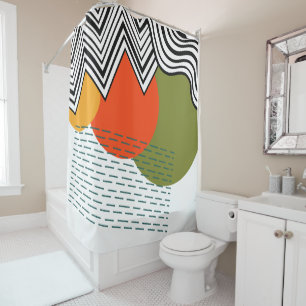 Abstract Mid-Century Modern  Shower Curtain