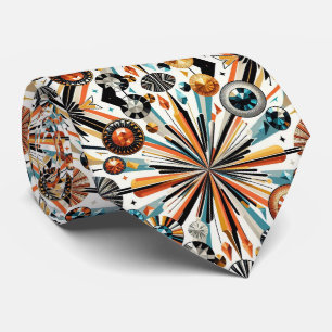 Abstract Mid Century Modern Starburst Diamond Tie