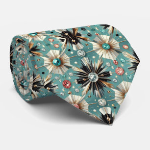 Abstract Mid Century Modern Starburst Diamond Tie