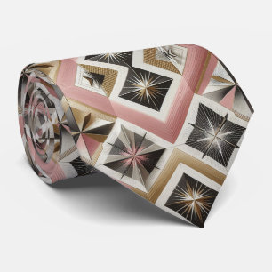 Abstract Mid Century Modern Starburst DIamond Tie
