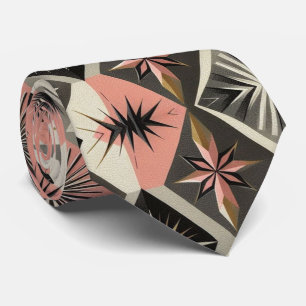 Abstract Mid Century Modern Starburst DIamond Tie