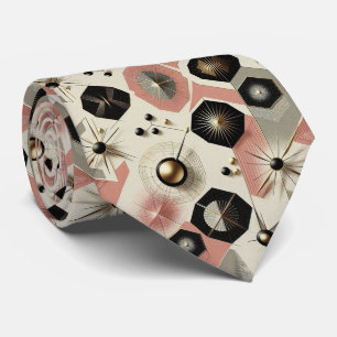 Abstract Mid Century Modern Starburst DIamond Tie