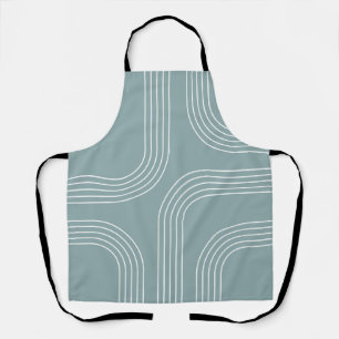 Abstract Mid Century style line art Apron