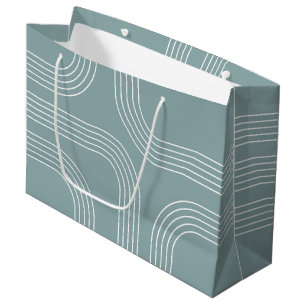 Abstract Mid Century style line art Large Gift Bag