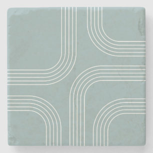 Abstract Mid Century style line art Stone Coaster